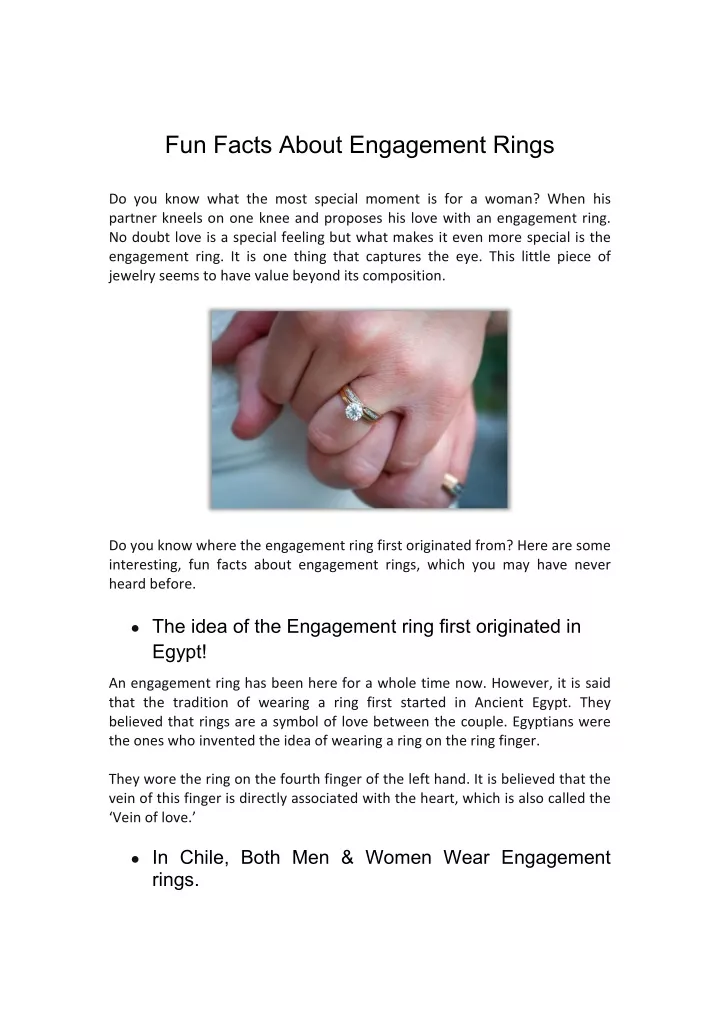 fun facts about engagement rings