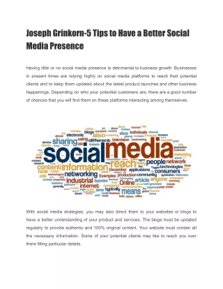 joseph grinkorn 5 tips to have a better social