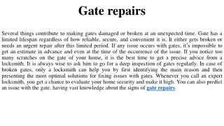 gate repairs