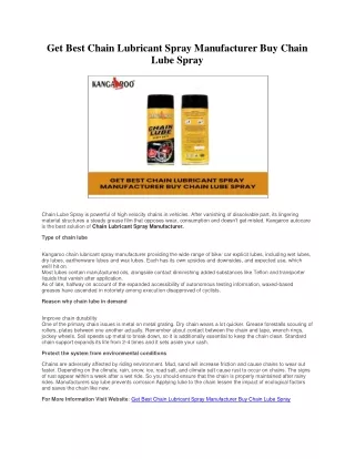 Get Best Chain Lubricant Spray Manufacturer Buy Chain Lube Spray