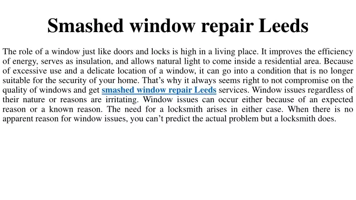 s mashed window repair leeds