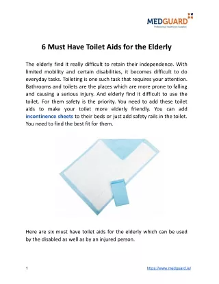 6 Must Have Toilet Aids for the Elderly