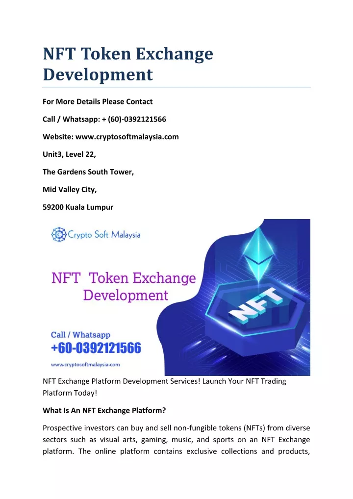 nft token exchange development