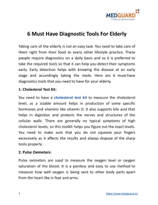6 Must Have Diagnostic Tools For Elderly