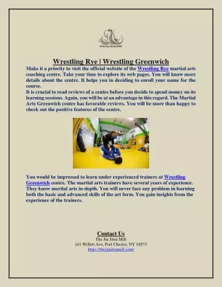 Wrestling Rye - Wrestling Greenwich