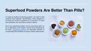 superfood powders are better than pills