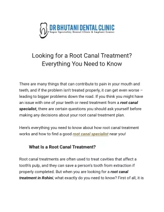 Get Root canal treatment, by root canal specialist in pitampura