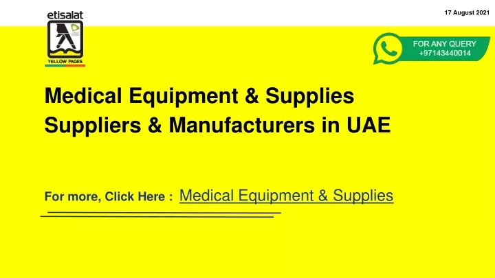 medical equipment supplies suppliers manufacturers in uae