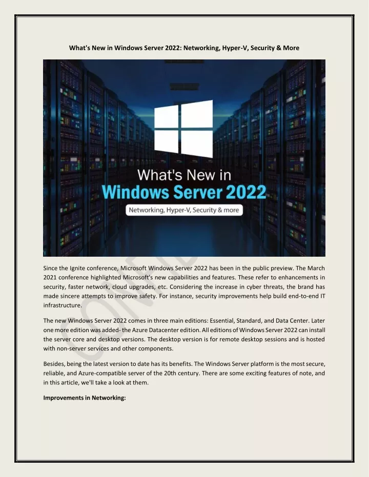 what s new in windows server 2022 networking