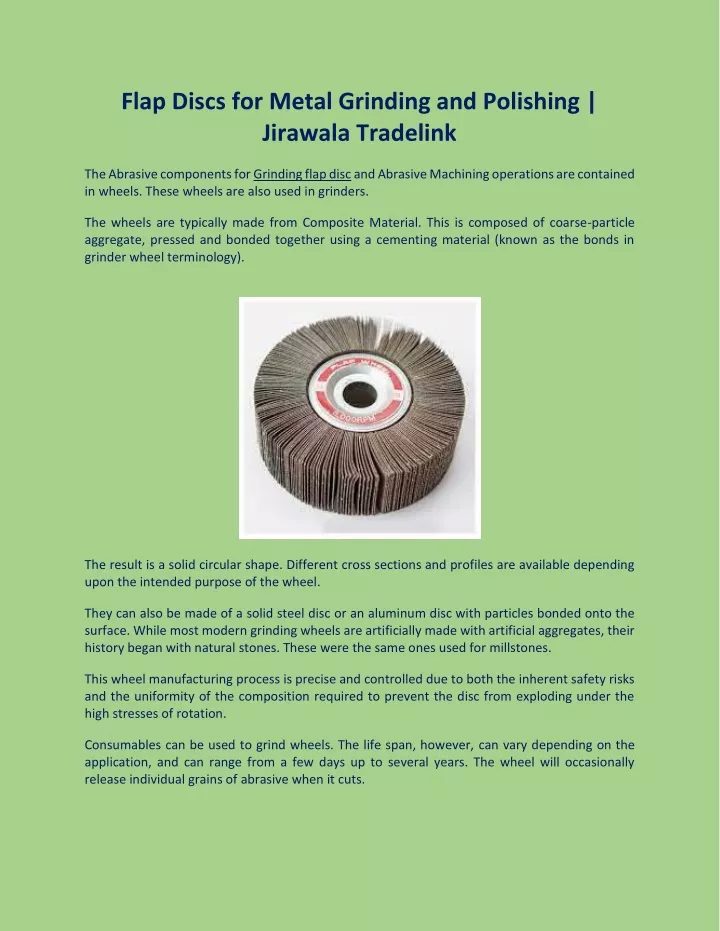 flap discs for metal grinding and polishing