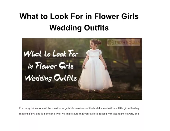 what to look for in flower girls wedding outfits