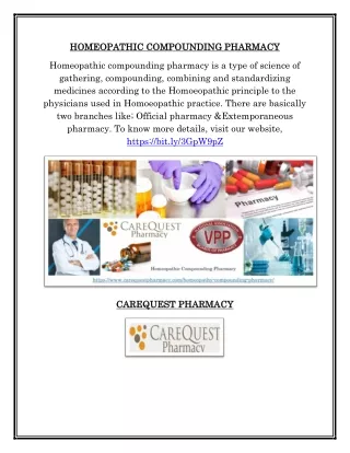 Homeopathic Compounding Pharmacy