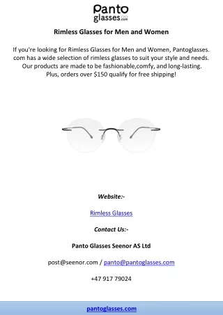 Rimless Glasses for Men and Women