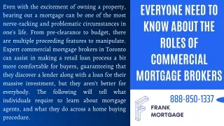 Everyone Need To Know About The Roles Of Commercial Mortgage Brokers