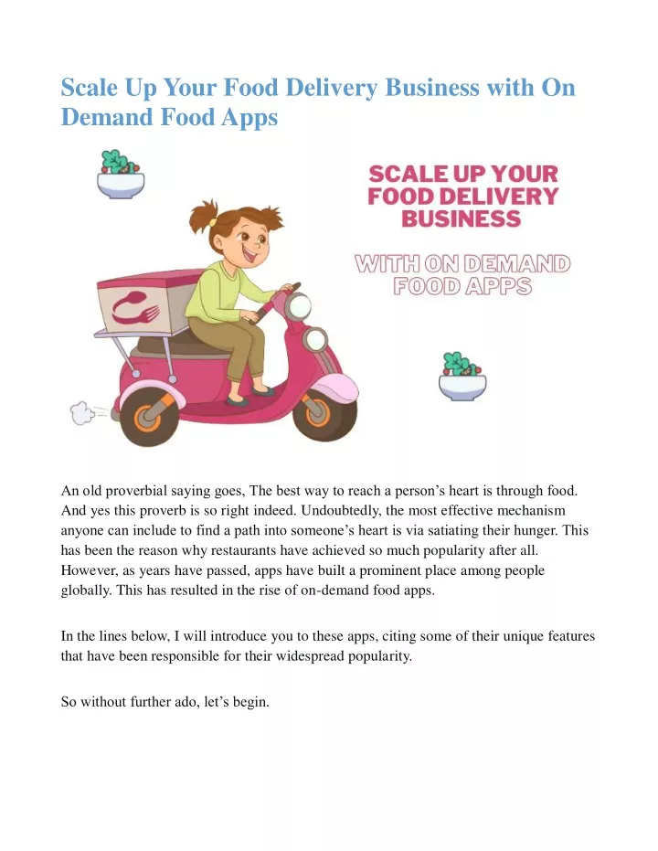 scale up your food delivery business with