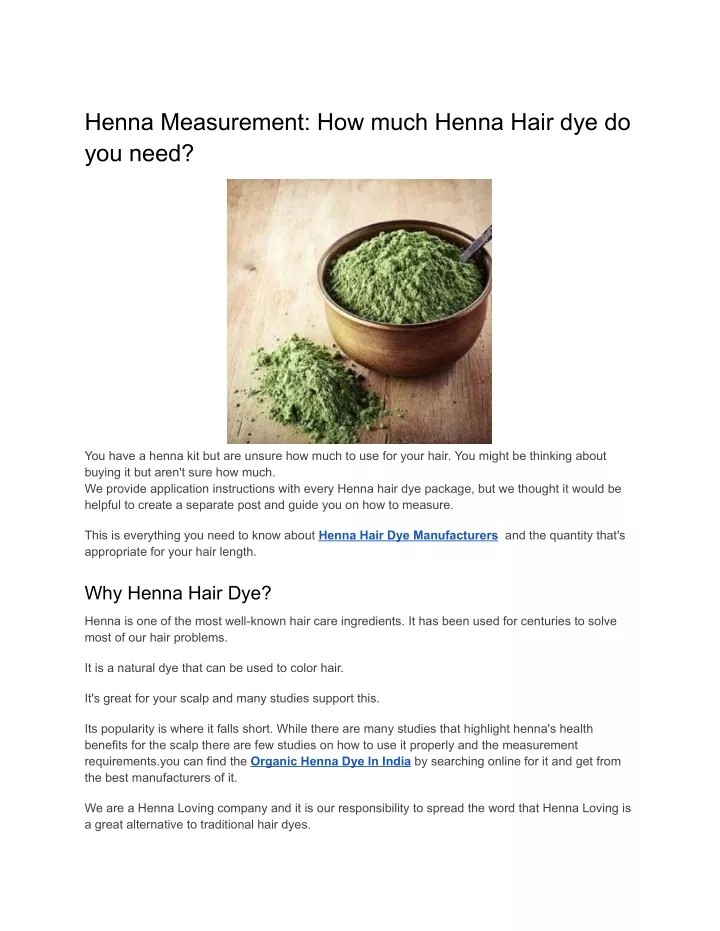 henna measurement how much henna hair