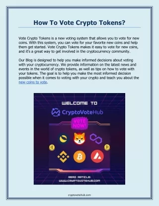 Vote Crypto Tokens