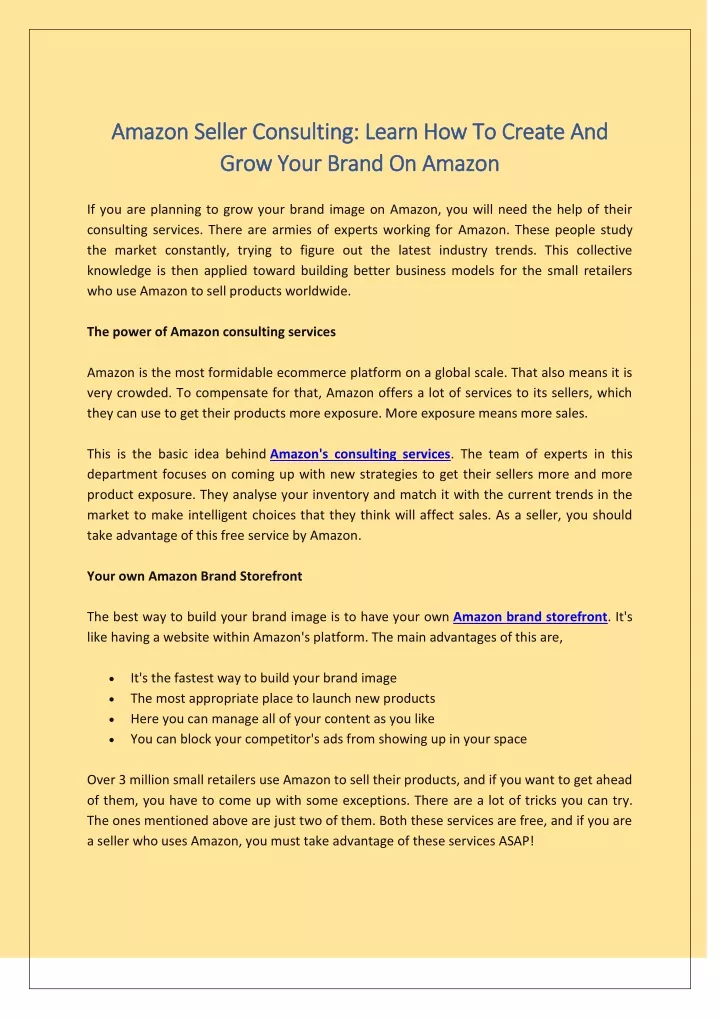 amazon seller consulting learn how to create