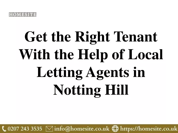 get the right tenant with the help of local