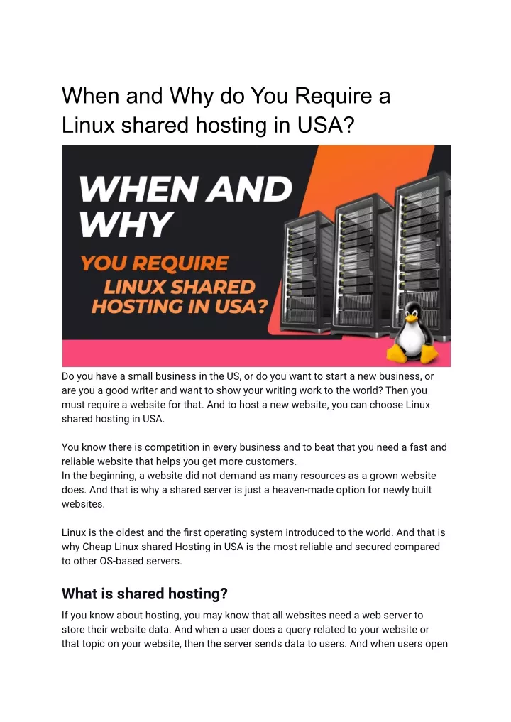 when and why do you require a linux shared