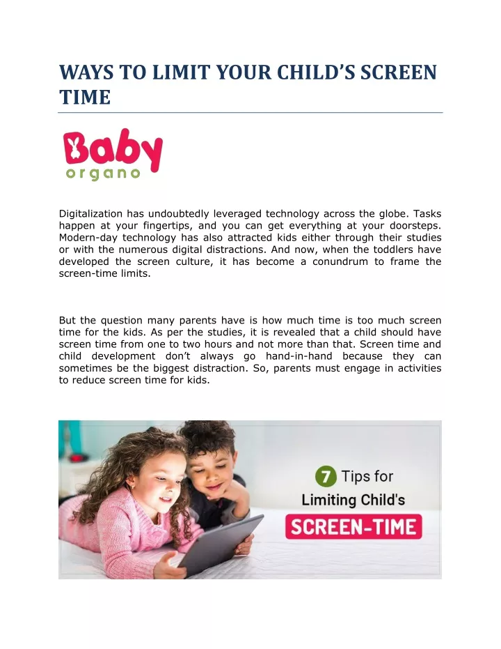 ways to limit your child s screen time