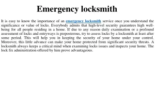 Emergency locksmith