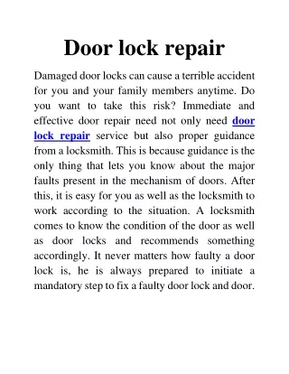 door lock repair