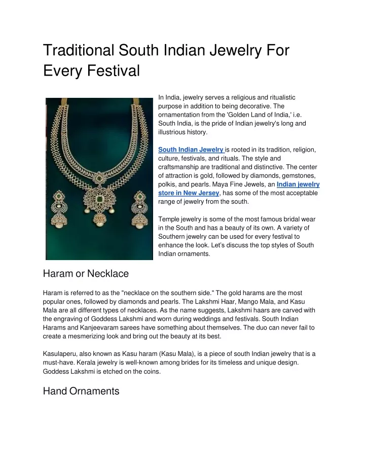 traditional south indian jewelry for every festival