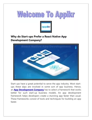 why do start ups prefer a react native