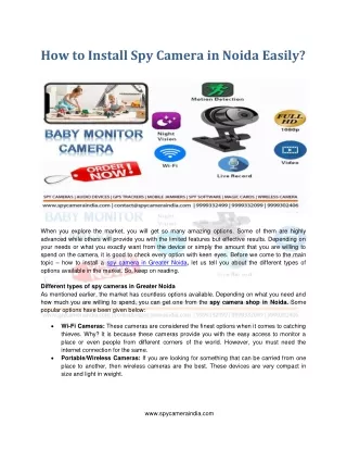 how to install spy camera in noida easily