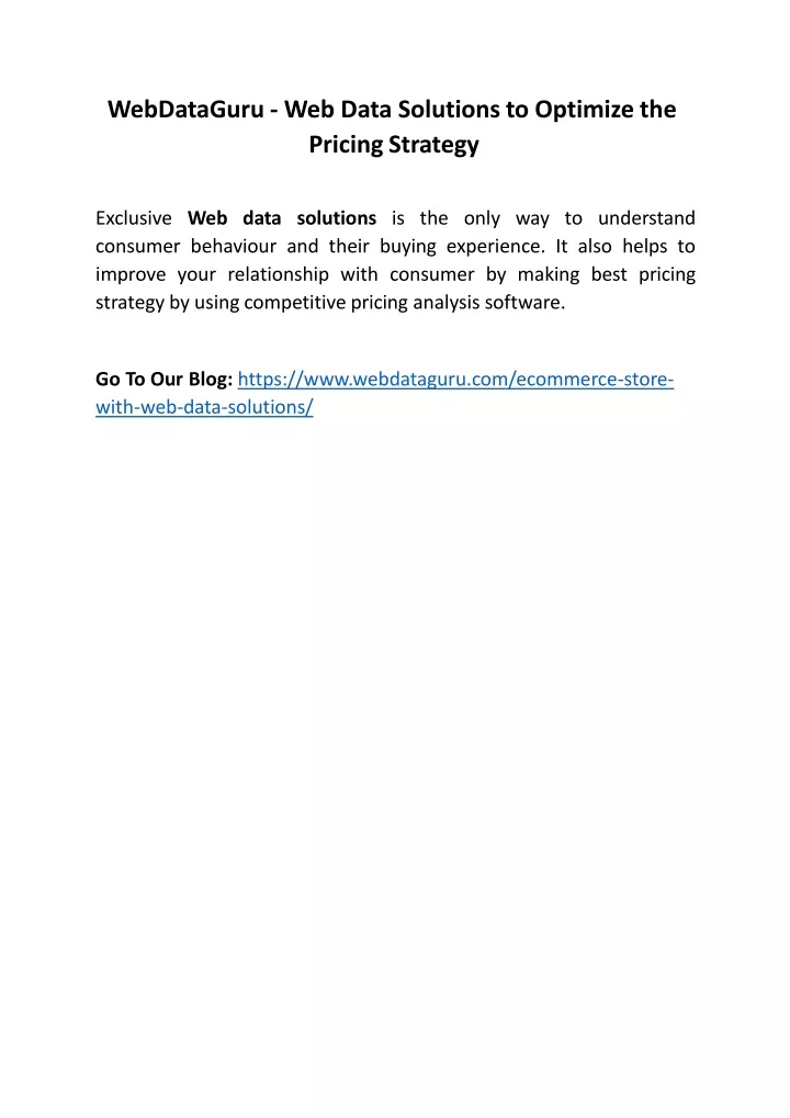 webdataguru web data solutions to optimize