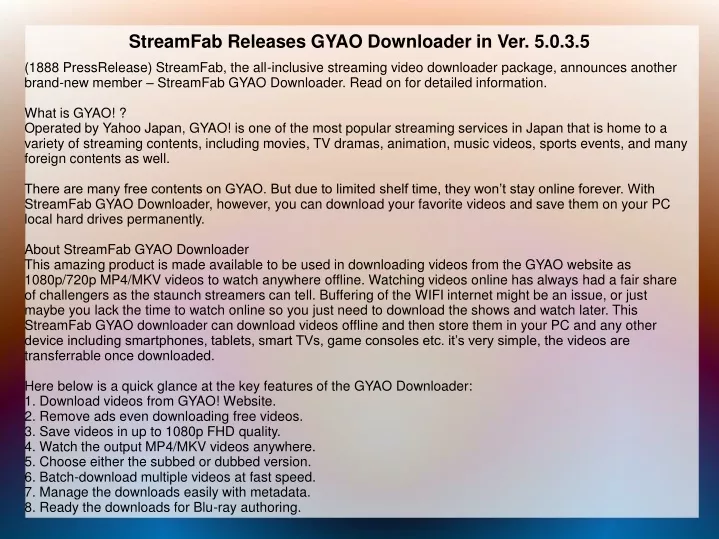 streamfab releases gyao downloader in ver 5 0 3 5