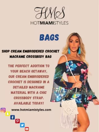Shop Cream Embroidered Crochet Macrame Crossbody Bag