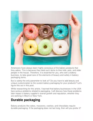 How Do Bakery Boxes Lure People Toward Bakeries in the USA?