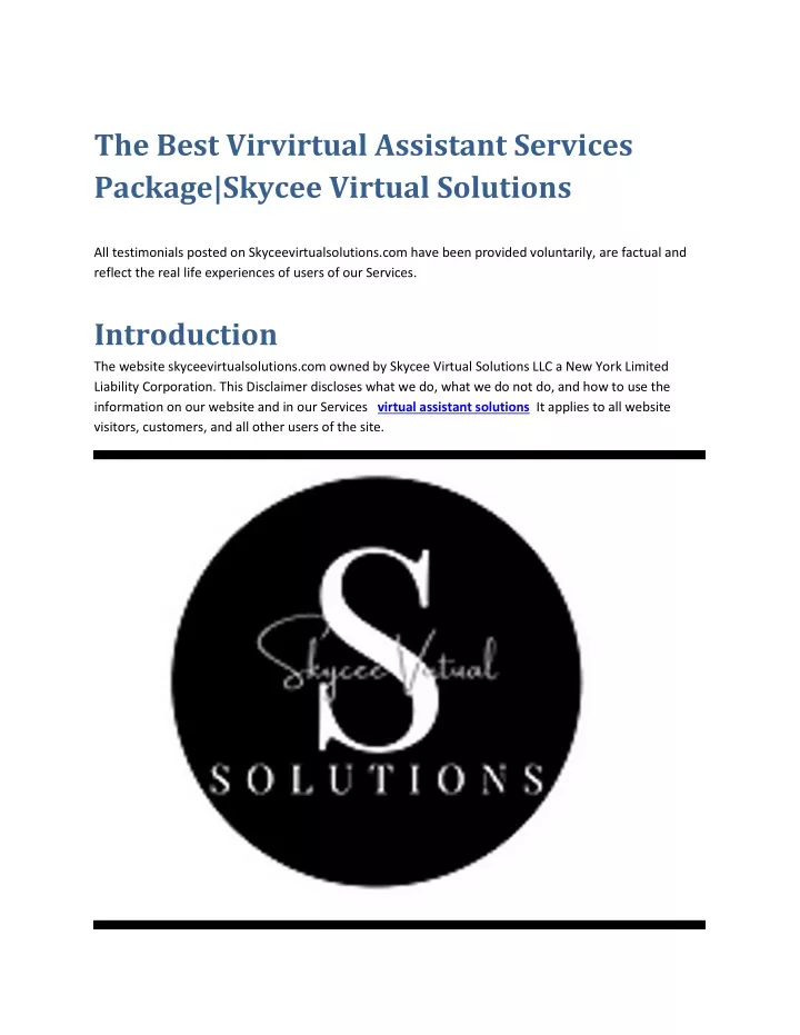 the best virvirtual assistant services package