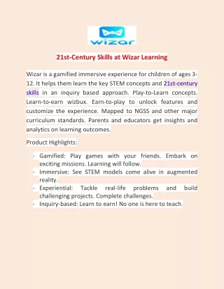 21st century skills at wizar learning