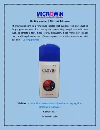 dusting powder microwinlabs com