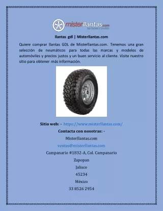 llantas gdl misterllantas com