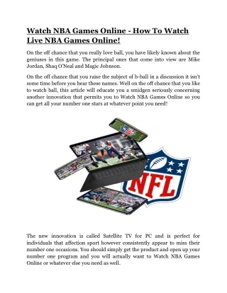 watch nba games online how to watch live