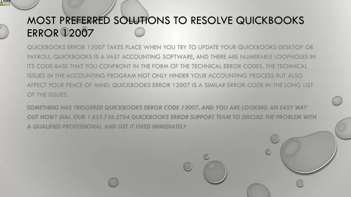 most preferred solutions to resolve quickbooks error 12007