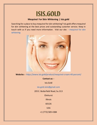 mequinol for skin whitening isis gold