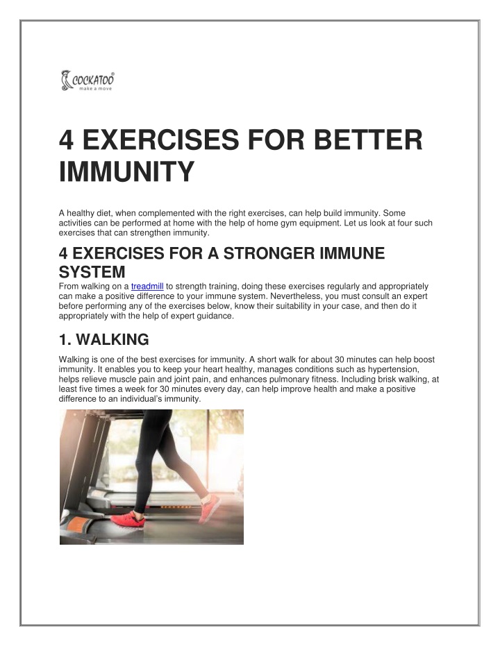 4 exercises for better immunity