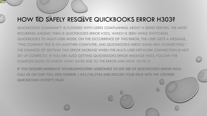 how to safely resolve quickbooks error h303