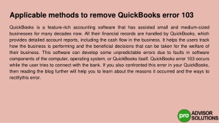 applicable methods to remove quickbooks error 103