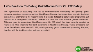 let s see how to debug quickbooks error ol 222 safely
