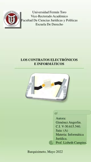 Los Contratos Electrónicos e informáticos.
