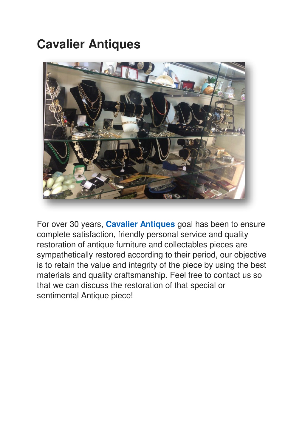 PPT - Cavalier Antiques PowerPoint Presentation, free download - ID ...