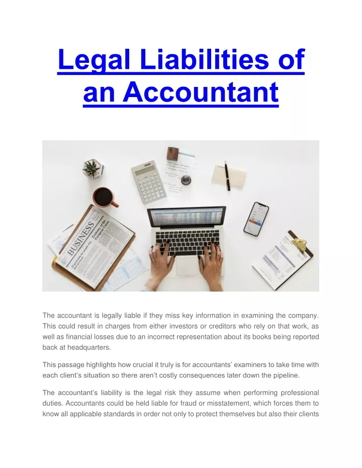 legal liabilities of an accountant