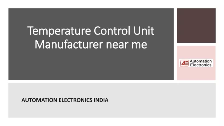 temperature control unit manufacturer near me