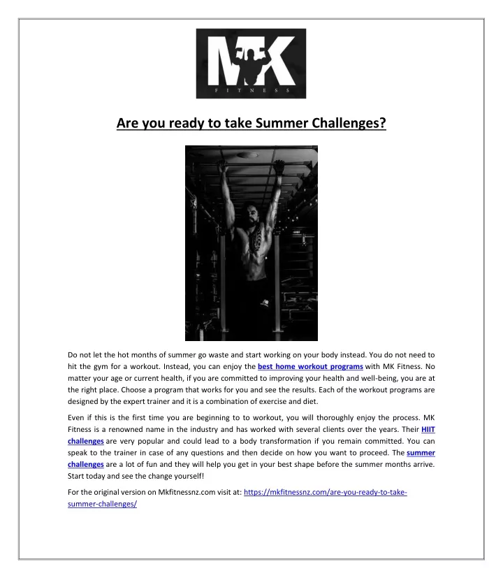 are you ready to take summer challenges